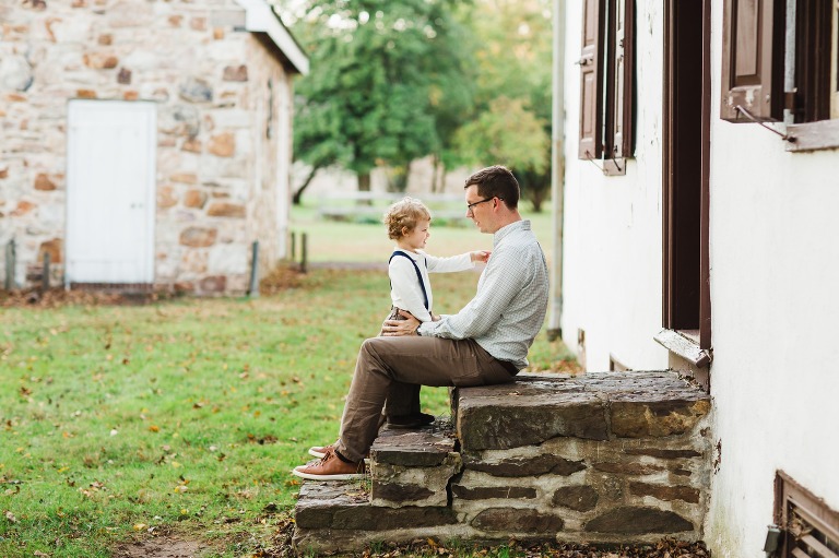 dad and son at Washington Crossing PA family photography session