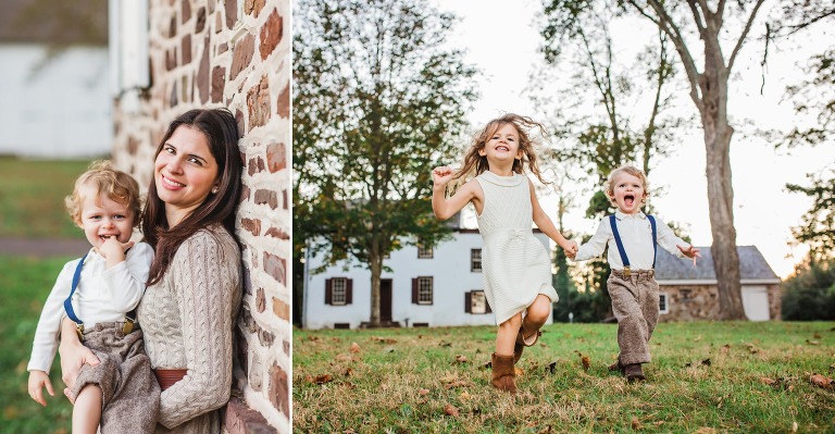 Family at photo session at Washington Crossing, PA