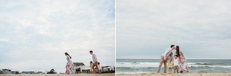 Collage of family lifestyle beach portraits with Kaleidoscope Imagery