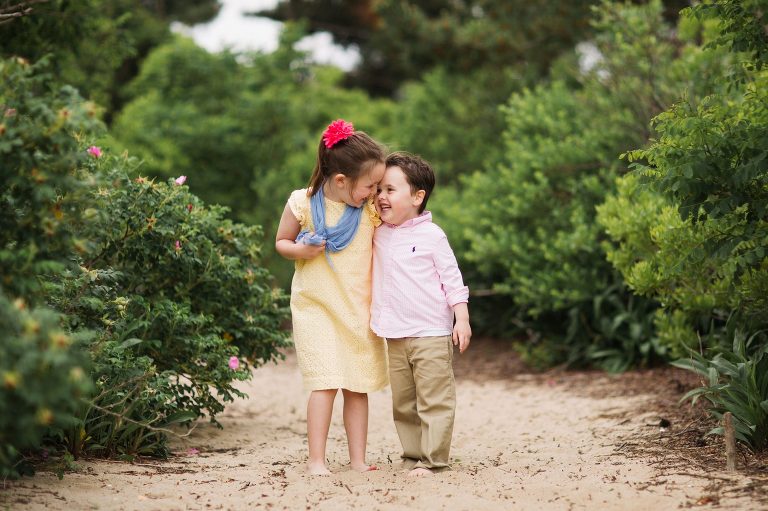 Kids have fun at Belmar beach portrait session