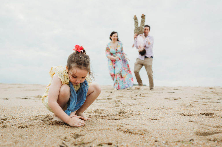 Unposed lifestyle photo on the NJ beach