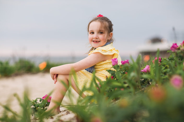 Portait of little girl on Belmar Beach